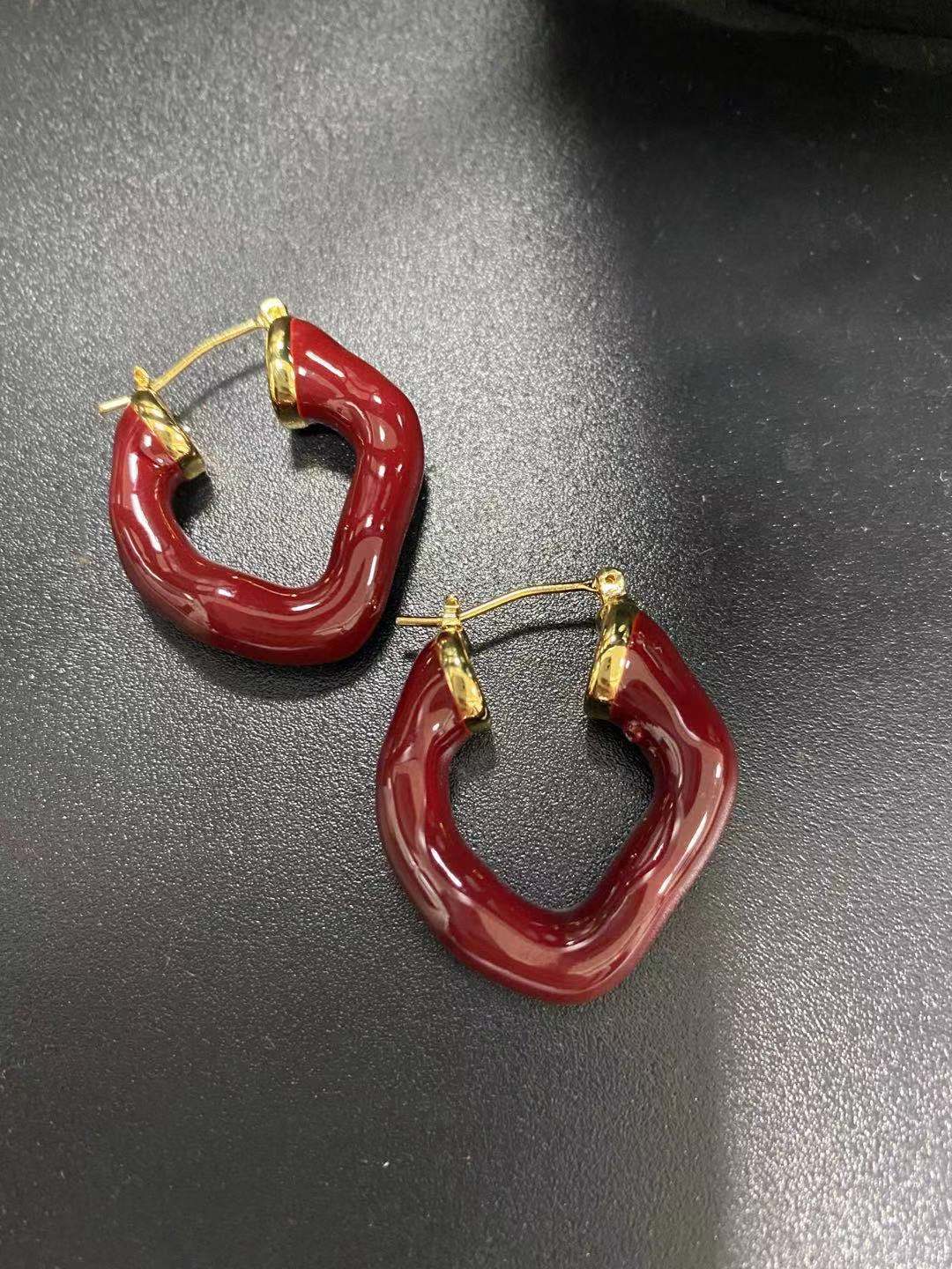 lisa同款彩色耳环珐琅彩釉圆圈耳环韩女国时尚网红同款耳饰耳圈详情7