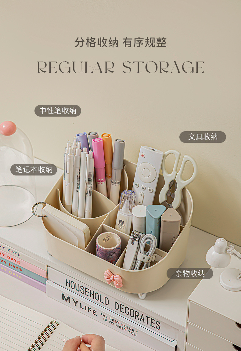Cosmetic storage box, home dressing table, modern light luxury style, large-capacity skin care product storage, multi-functional compartments pic 8
