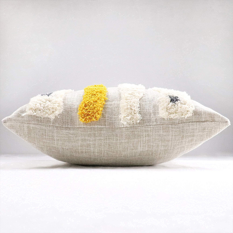 The pillow cover features printed patterns with logos, and the towel is embroidered with stickers. The pillow is custom-made with a simple and creative design for car use pic 1