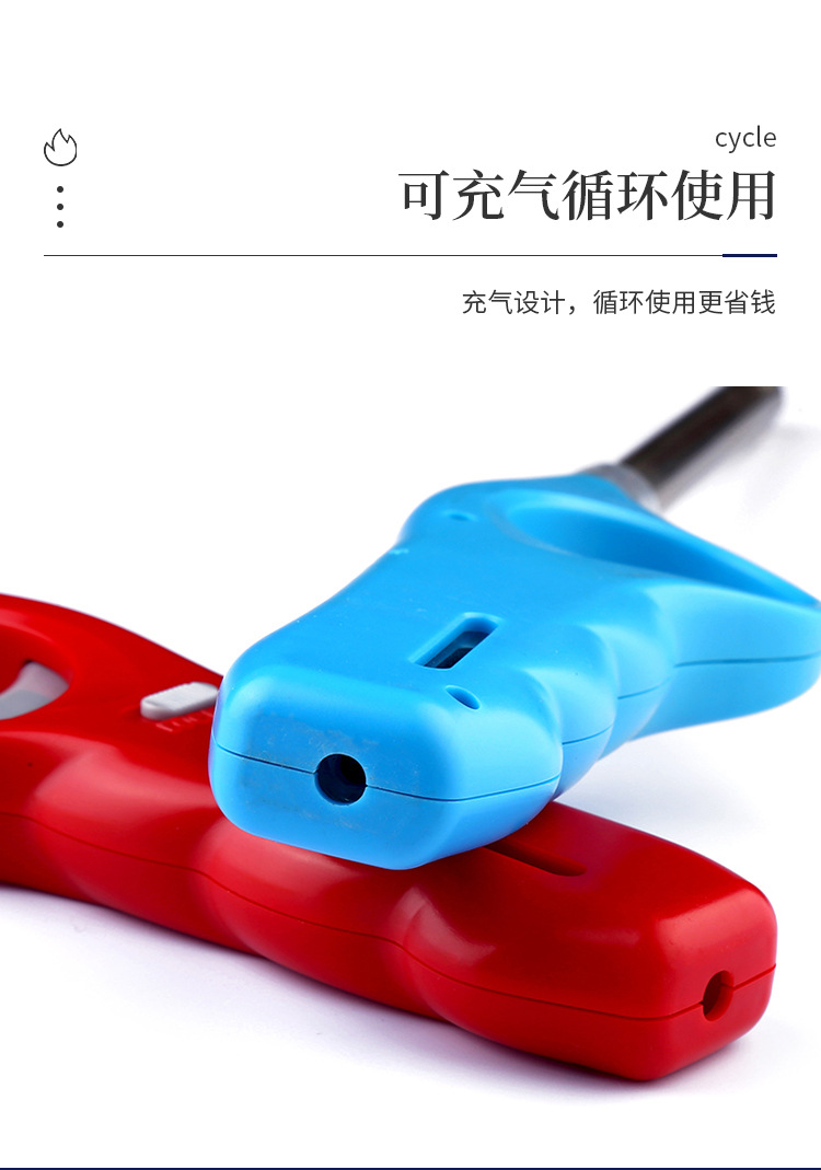 外贸现货点火器明火点火器厨房燃气灶打火机可充气不锈钢管点火棒详情6