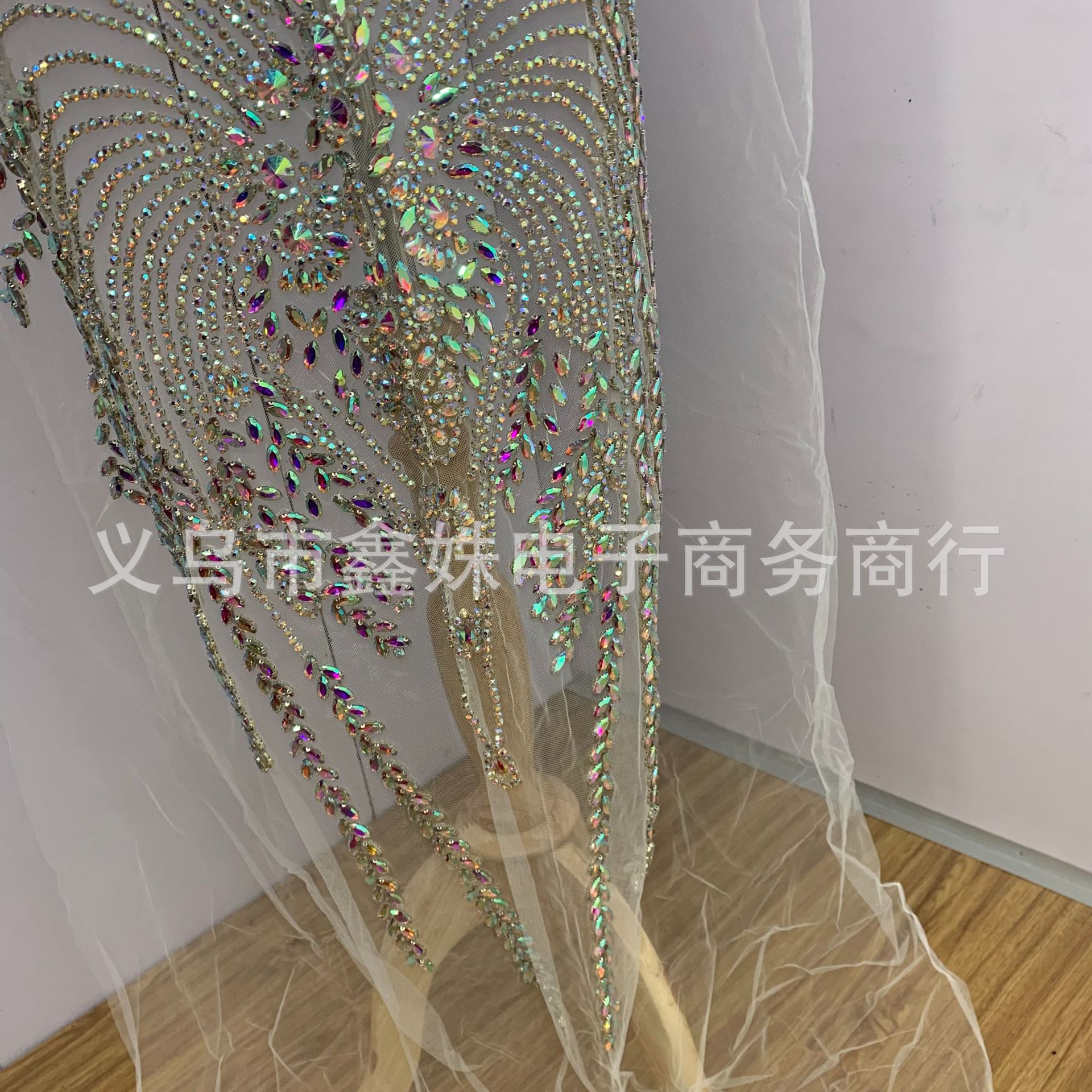 Red large-sized, super-heavy, luxurious large diamond, hand-stitched beads, luxury wedding dress and evening gown, glass rhinestone cut pieces, clothing accessories pic 9