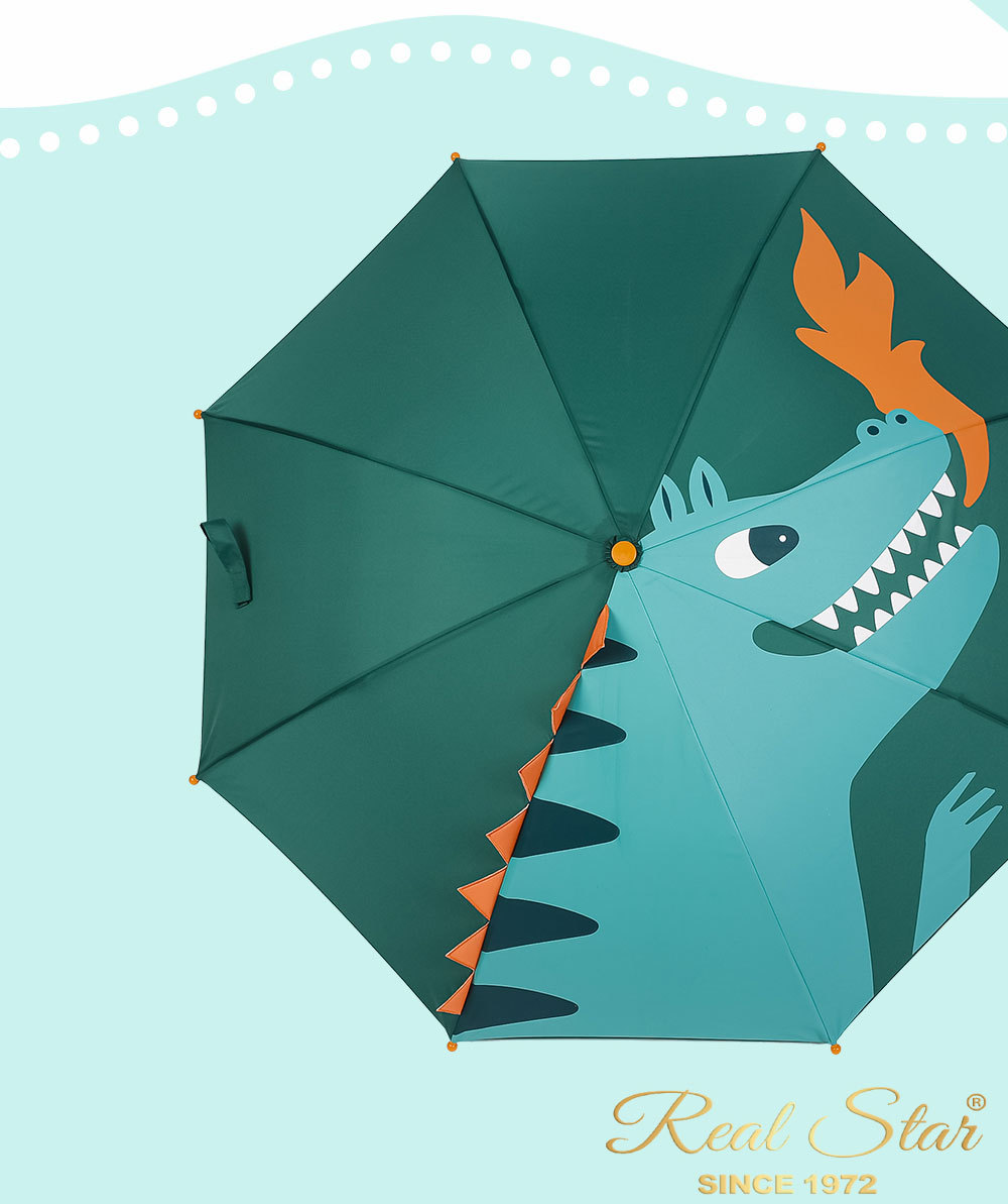 日式手动推拉式儿童长伞霸王龙恐龙独角马小孩幼儿园雨伞3D立体详情8