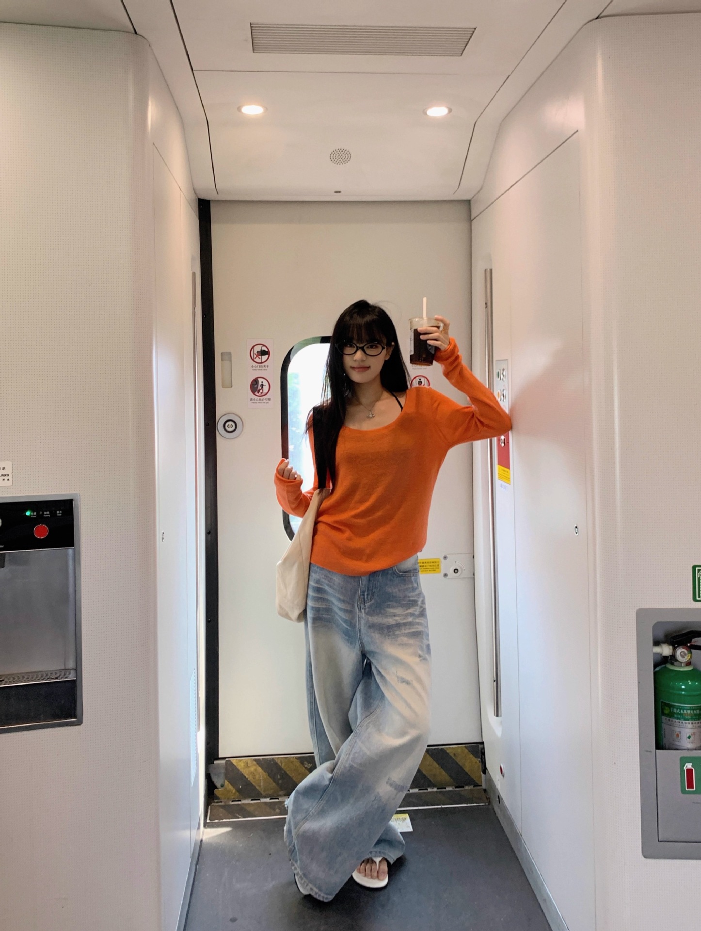 2025夏纯欲橘色薄款长袖防晒罩衫T恤女夏季辣妹宽松休闲露肩上衣详情23
