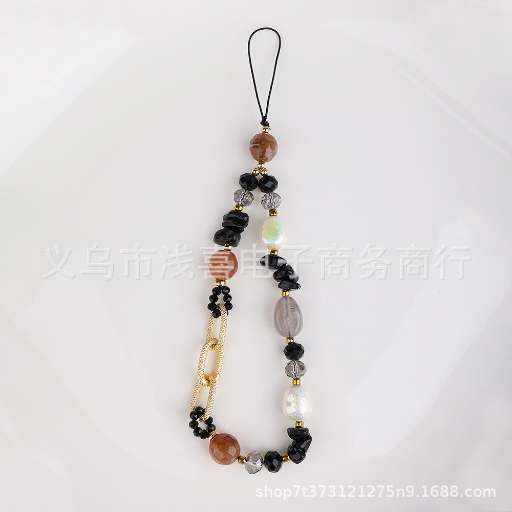 Natural stone, colored stone beads, Baroque mobile phone chain, short wrist strap, chain splicing hanging rope, jewelry hanging ornaments, other hanging ornaments finished products pic 3