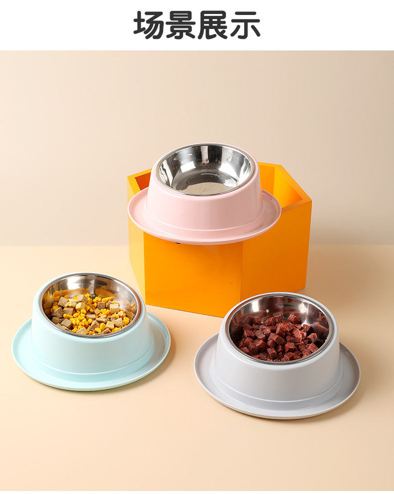 批发马卡龙倾斜防蚁礼帽形猫碗斜口健康饮食防滑猫咪宠物碗PP食盆详情4