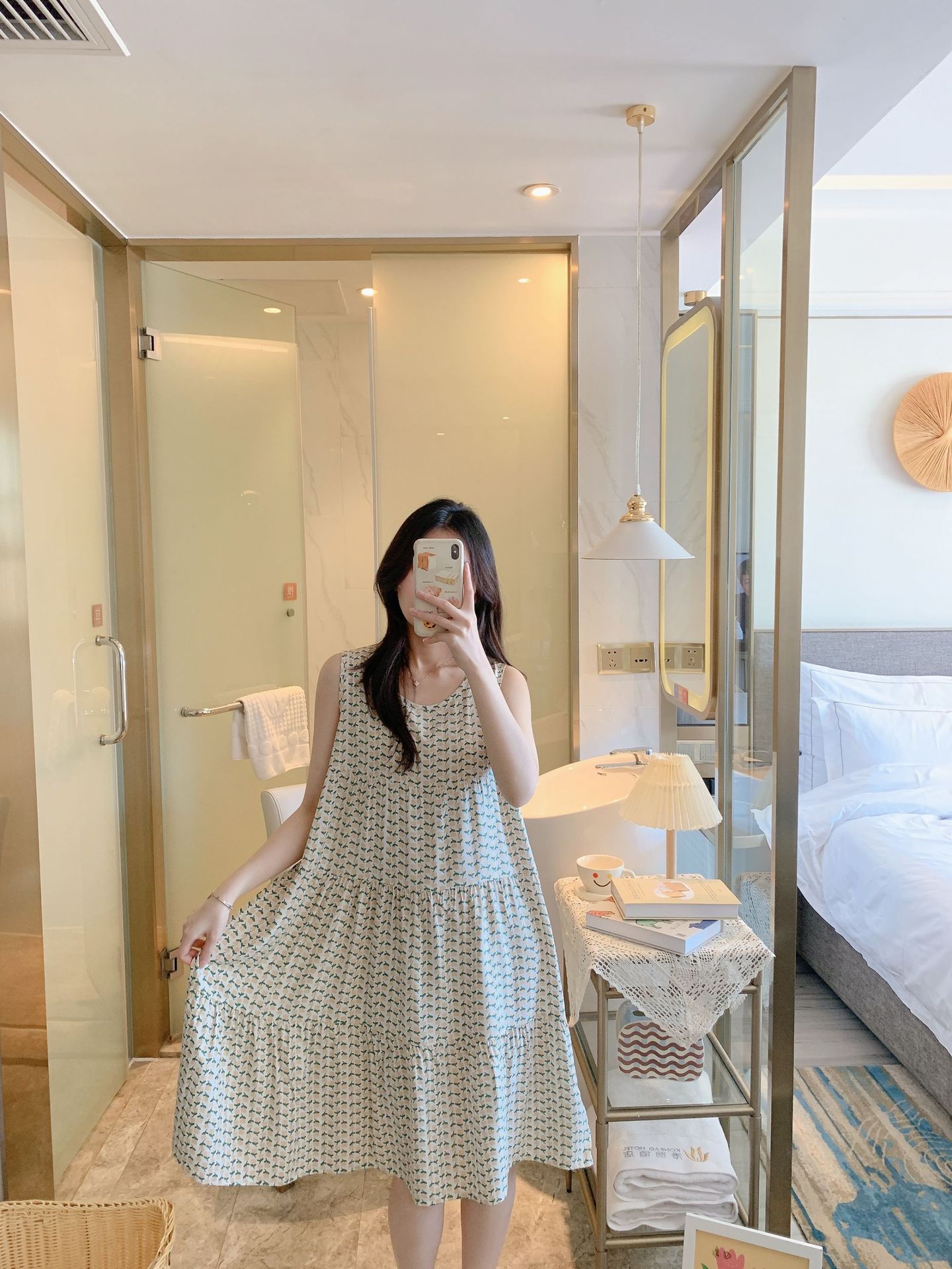 棉绸睡裙女时尚无袖大码印花薄款直播推荐套装可外穿睡衣家居服详情19