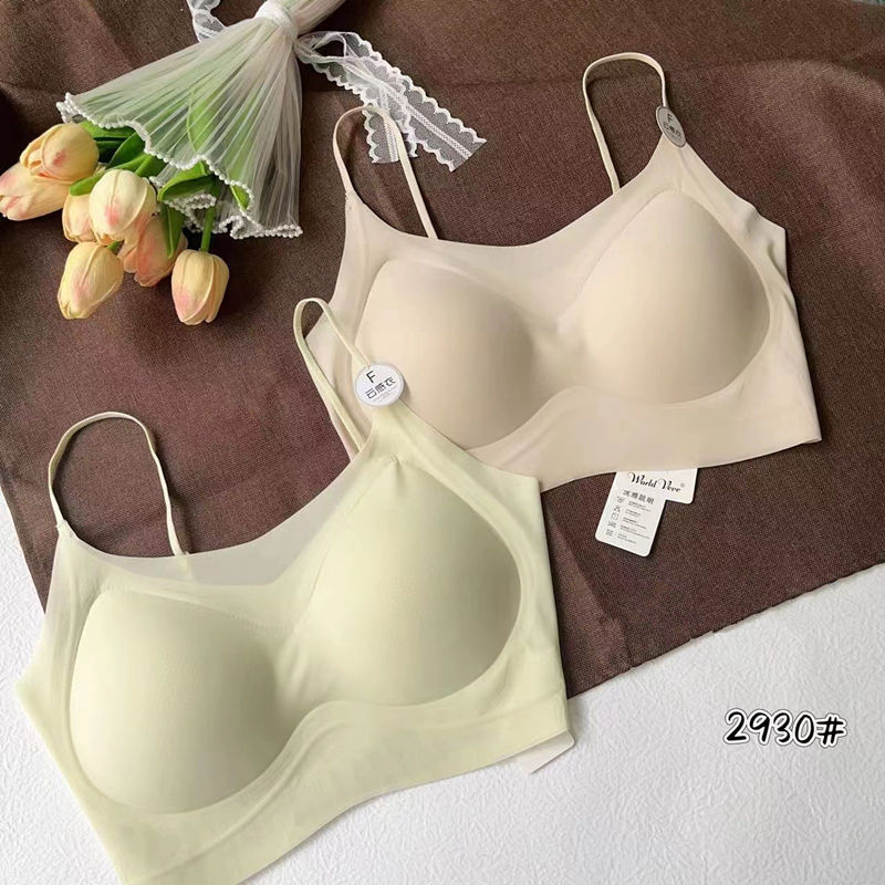 Summer ice silk traceless back beauty jelly strip underwear for women, ultra-thin gathering latex fixed cup soft support one-piece bra pic 6