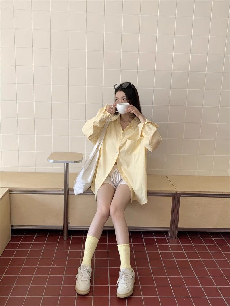 复古港风条纹衬衫外套女春夏长袖休闲垂感衬衣设计感上衣跨境批发详情19