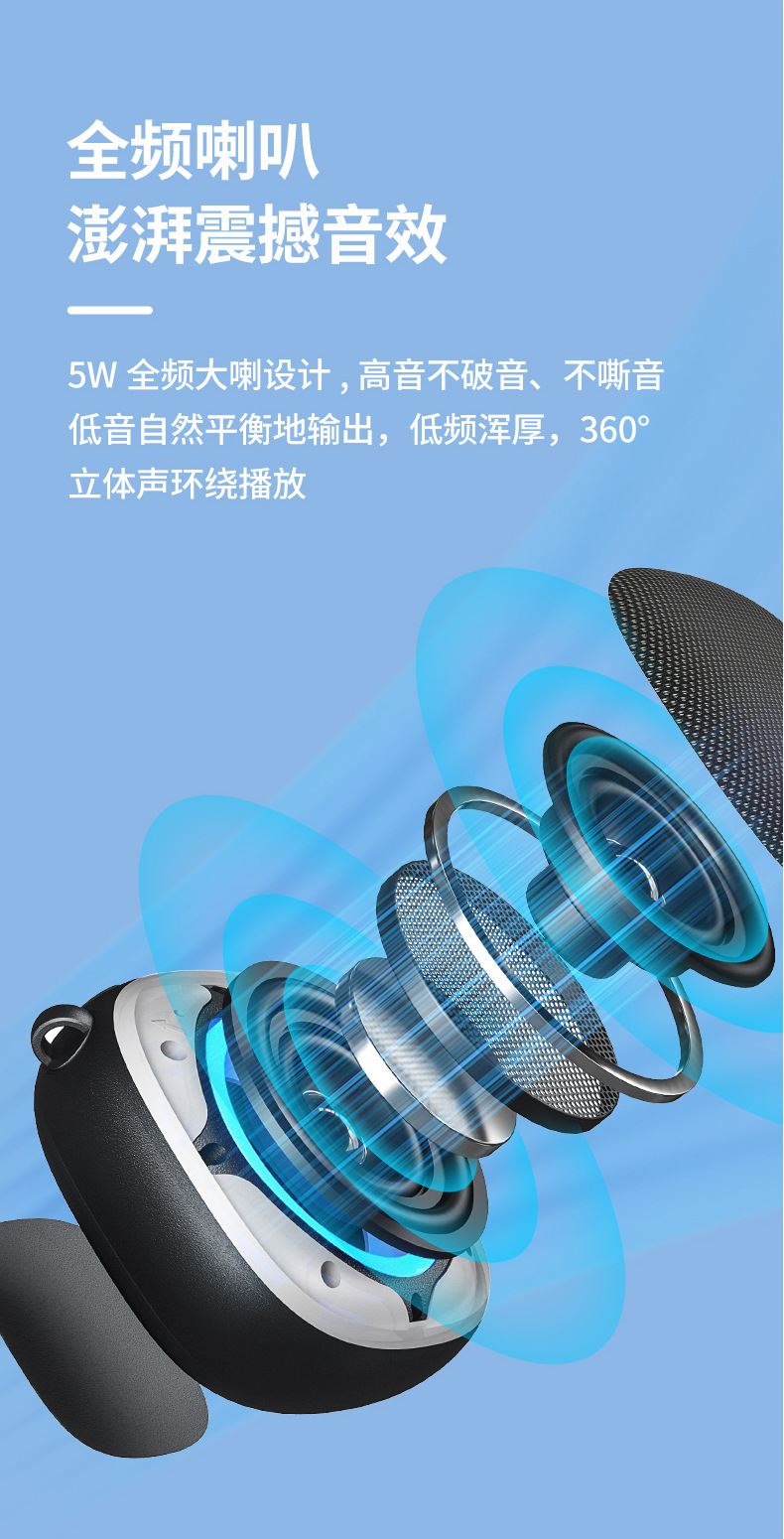 Magnetic Bluetooth speaker, portable fabric waterproof mini speaker, subwoofer, outdoor 2026 new model, wireless pic 11