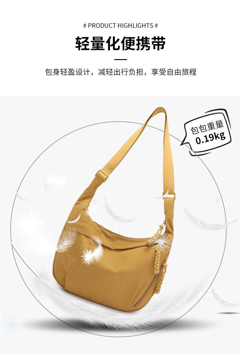 Japanese minimalist large-capacity crossbody bag for girls, 2024 new style student small crossbody bag, single-shoulder fabric bag, versatile dumpling bag for girls pic 8