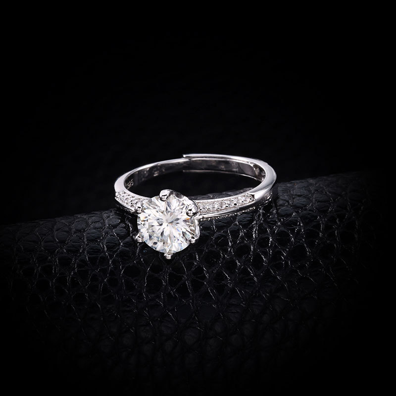 Zhuoheng Select 925 pure silver Moissanite ring wholesale, half of the market, rising steadily, open ring one carat pic 11