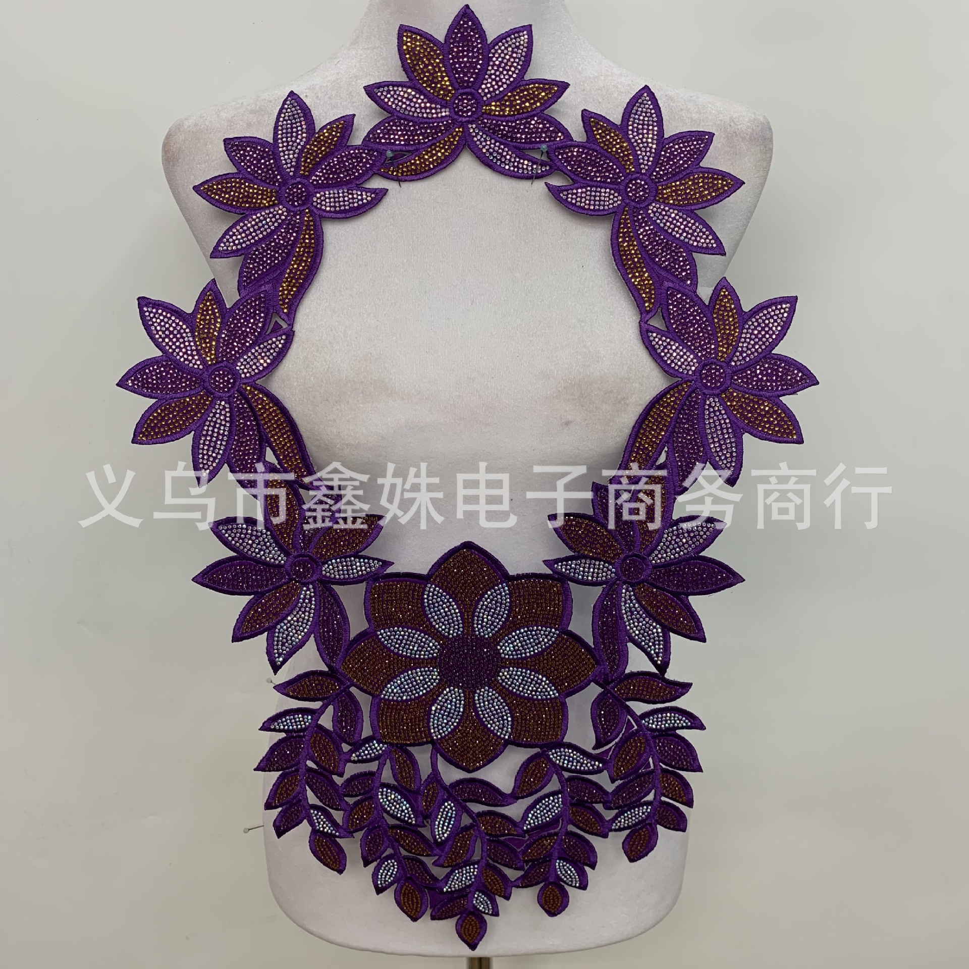 Full diamond back adhesive ironing DIY diamond-encrusted colored diamond shiny collar decoration fake collar collar accessories and auxiliary materials pic 16