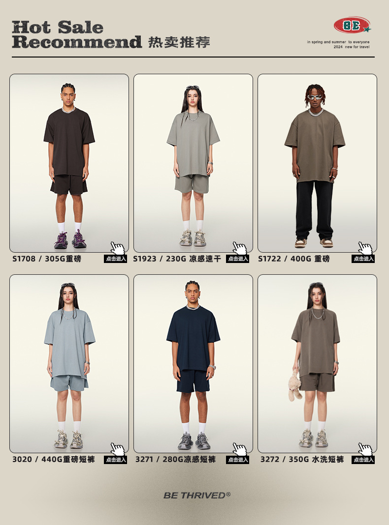 BE男装2025春夏新款纯棉水洗做旧t恤男街头潮牌巴家重磅短袖t恤男详情1