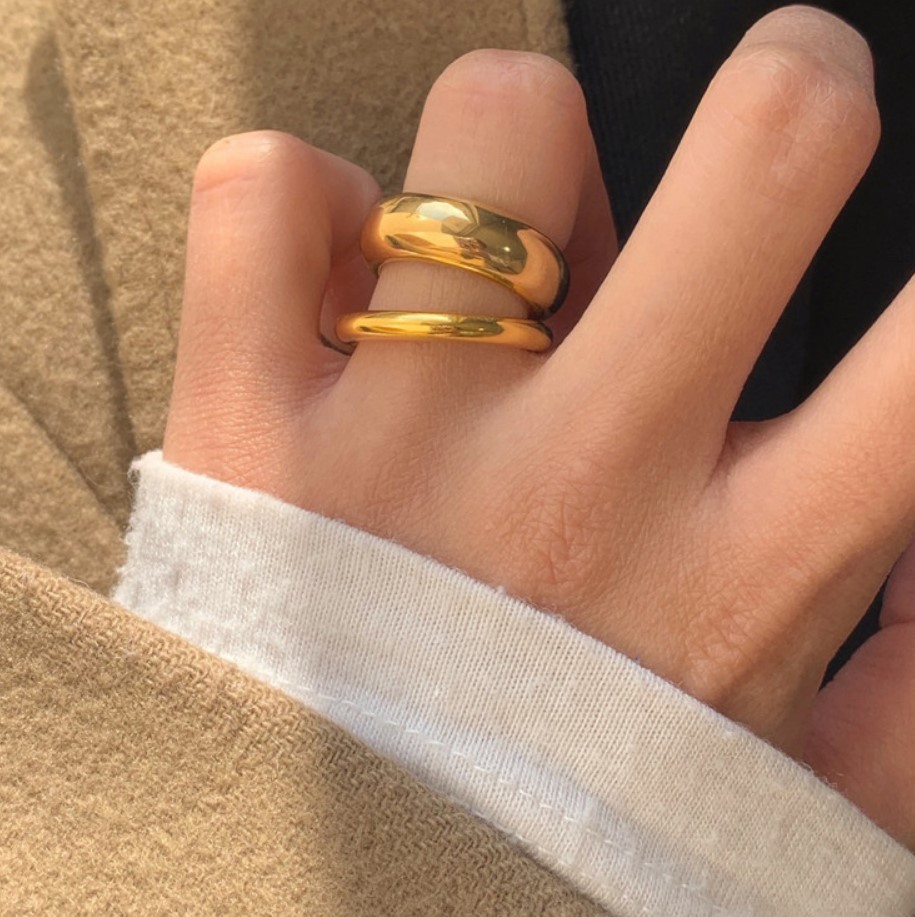 Heavy metal line ring, Korean version S925 pure silver simple style smooth surface simple line fine ring ring pic 18