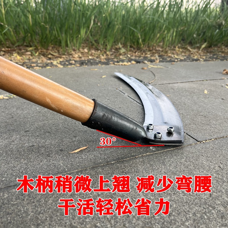 Manganese steel extended large samarium scythe, long-handled scythe for cutting wormwood, agricultural use for cutting reeds, detachable left and right hand large samarium scythe pic 6