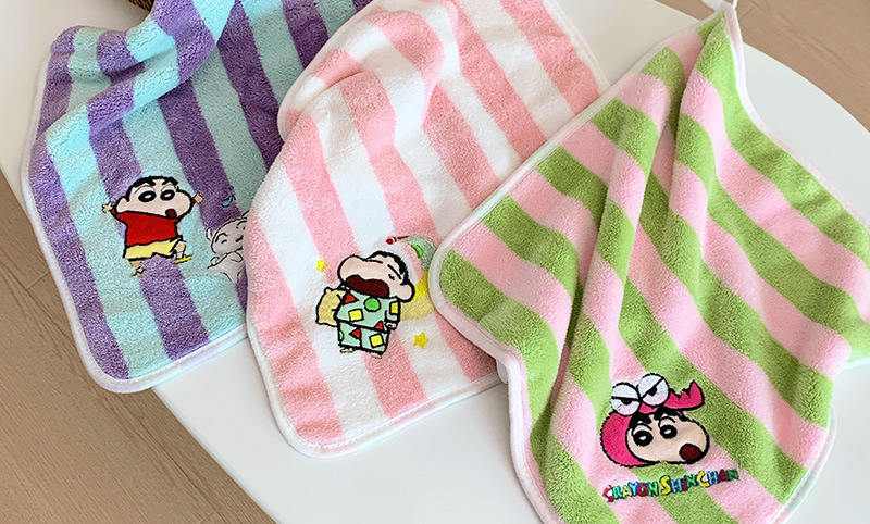 正版蜡笔小新擦手巾方巾浴室用卡通小刘鸭儿童洗脸小毛巾卡通联名详情3