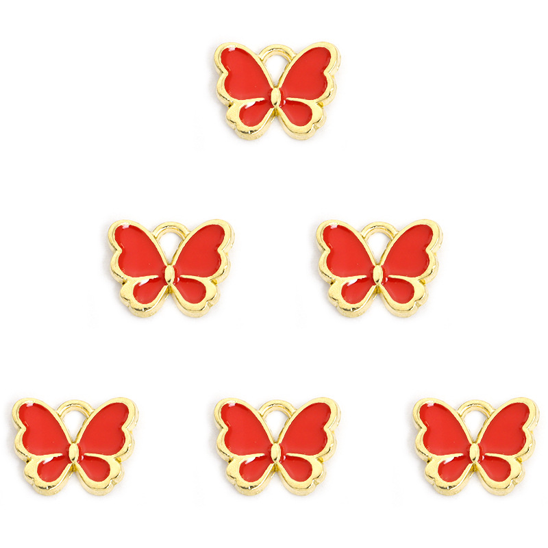 时尚炫彩蝴蝶滴油合金挂件 动物DIY饰品配件手链项链耳环吊坠配饰详情10