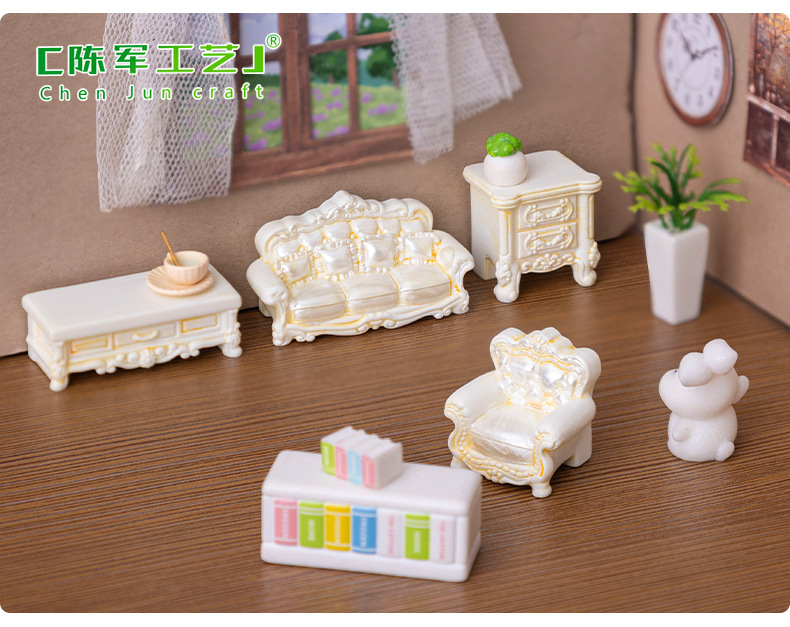 Creative Baroque-style furniture miniature models, dollhouses, diy decorative accessories, micro-landscape mini ornaments pic 7