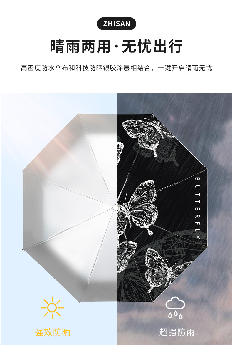 Zhi SAN high-end sun umbrella, folding umbrella, sunshade, sun protection, UV protection, automatic, suitable for both sunny and rainy days, women pic 4