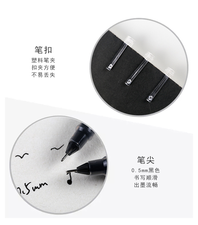 Large capacity wholesale of Juneng writing gel pen, student office quick-drying pen, needle tube 0.5mm, exam signature pen pic 8