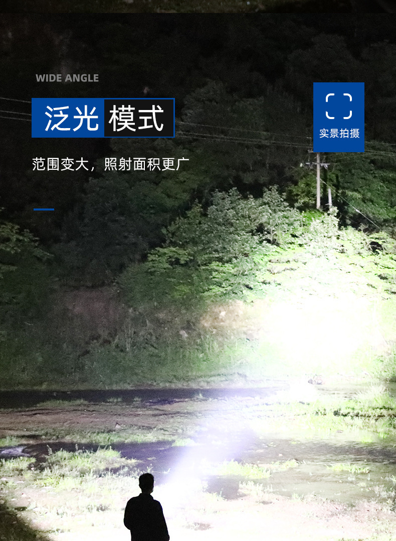 p90 Zoom ultra-bright led flashlight, multi-functional charging, strong light, camping, outdoor self-defense, explosion-proof and patrol flashlight pic 16