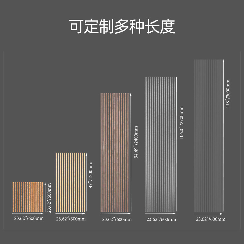 三面包木纹聚酯纤维吸音格栅板卧室客厅吸音板背景墙吸音材料格栅详情3