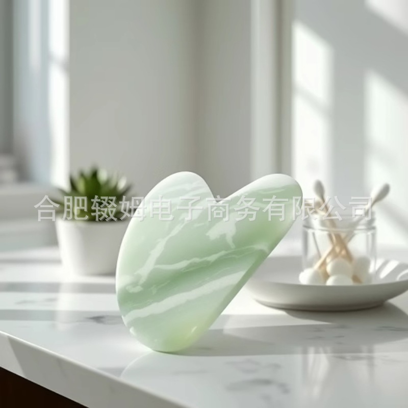 岫岩甲翠绿玉石滚轮按摩脸部刮痧板美容按摩器跨境经络保健按摩工具详情13