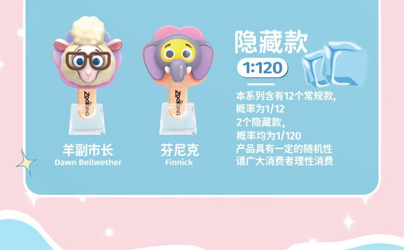 疯狂动物城冰棍系列萌粒盲盒潮玩手办公仔摆件礼物周边详情4