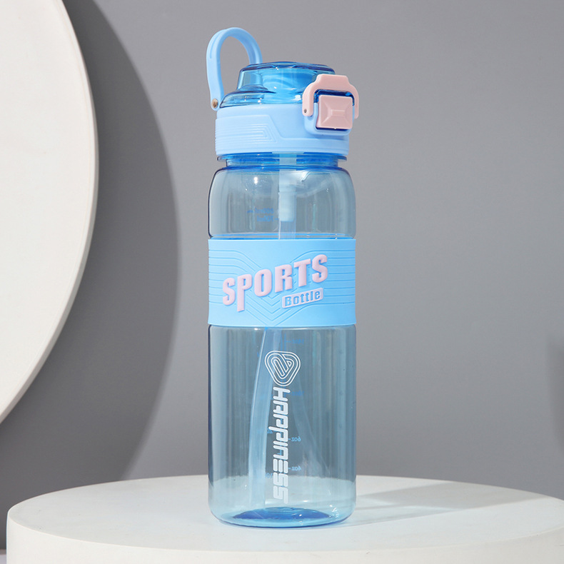 新款马卡龙色运动水杯大容量运动水壶便携女学生防摔塑料杯子吸管详情7