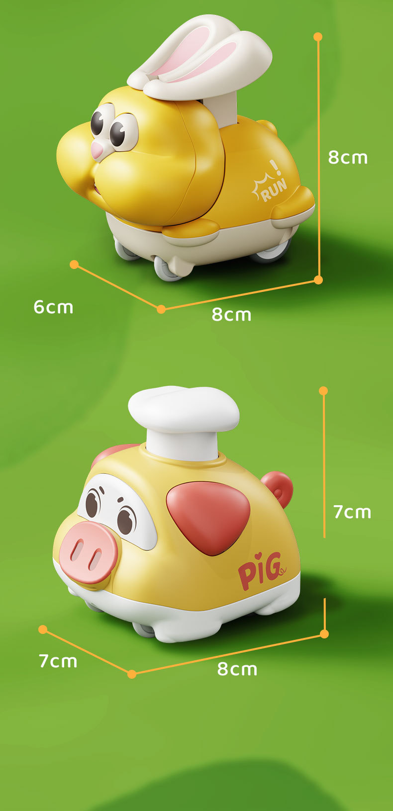 Children's fun press toy car, cartoon cute pet-shaped gifts for boys and girls in kindergarten pic 14