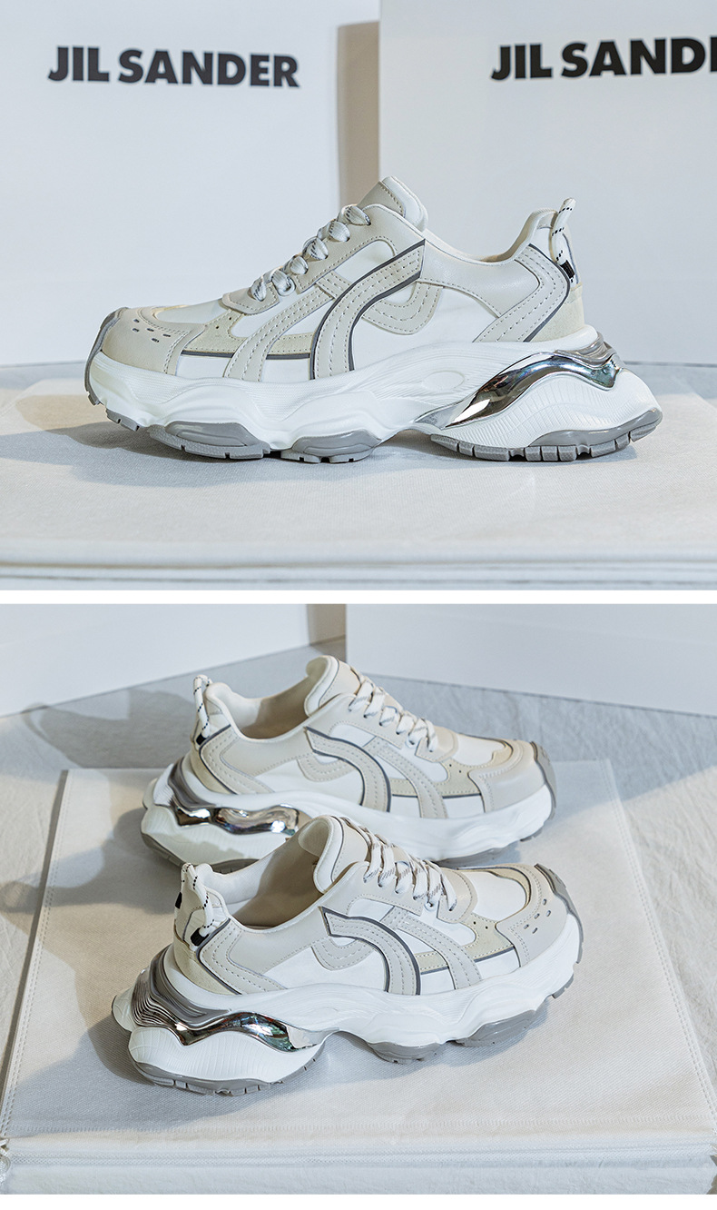 真皮厚底增高脏脏老爹鞋女2025年夏季新款多维空间时尚休闲女鞋子详情15