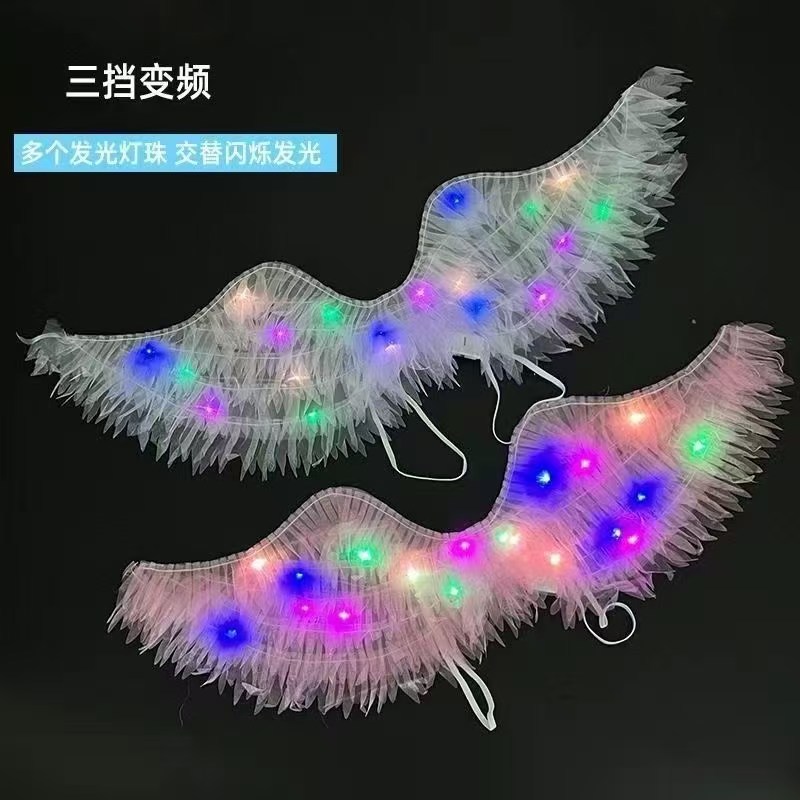 网红发光天使翅膀背饰地摊夜市热销闪光花环兔子发箍彩球蝴蝶头饰详情17