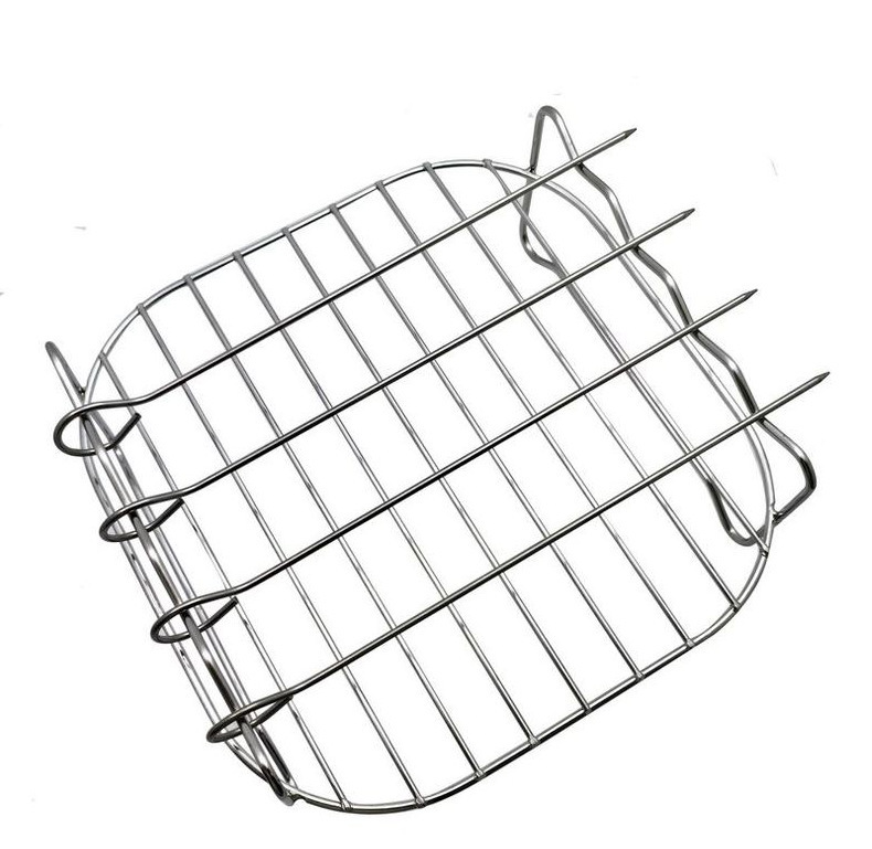 跨境空气炸锅配件不锈钢空气炸锅烧烤架高脚方形蒸架烤架详情4