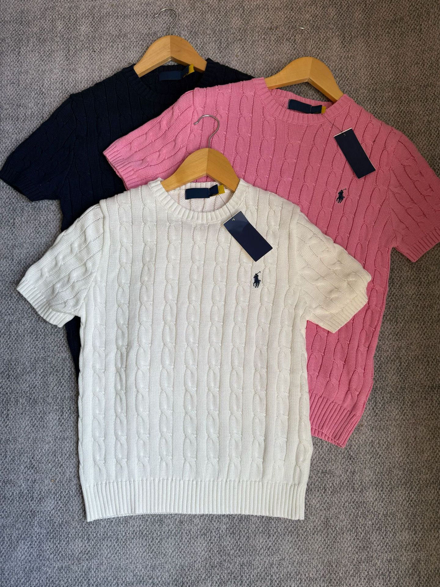 RL拉夫小马标女士经典纯棉短袖圆领麻花针织衫25年新款针织短袖详情4