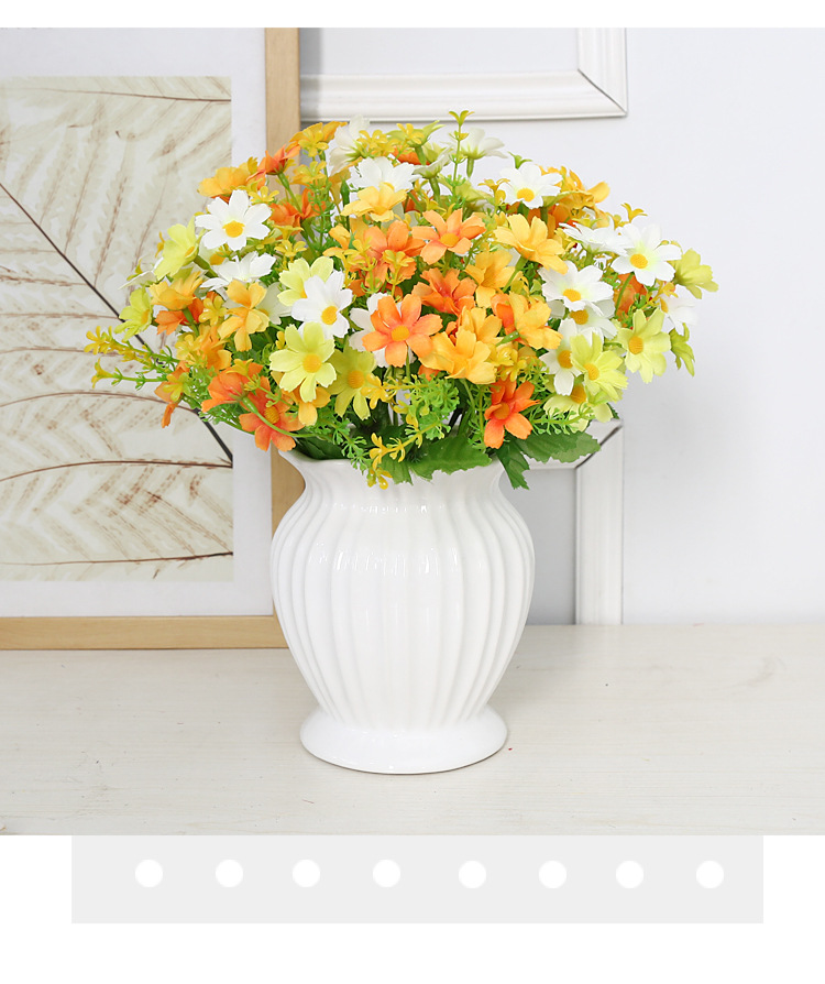 仿真花小雏菊跳兰菊人造假花28头园林家居装饰绢花户外工程小野菊详情10