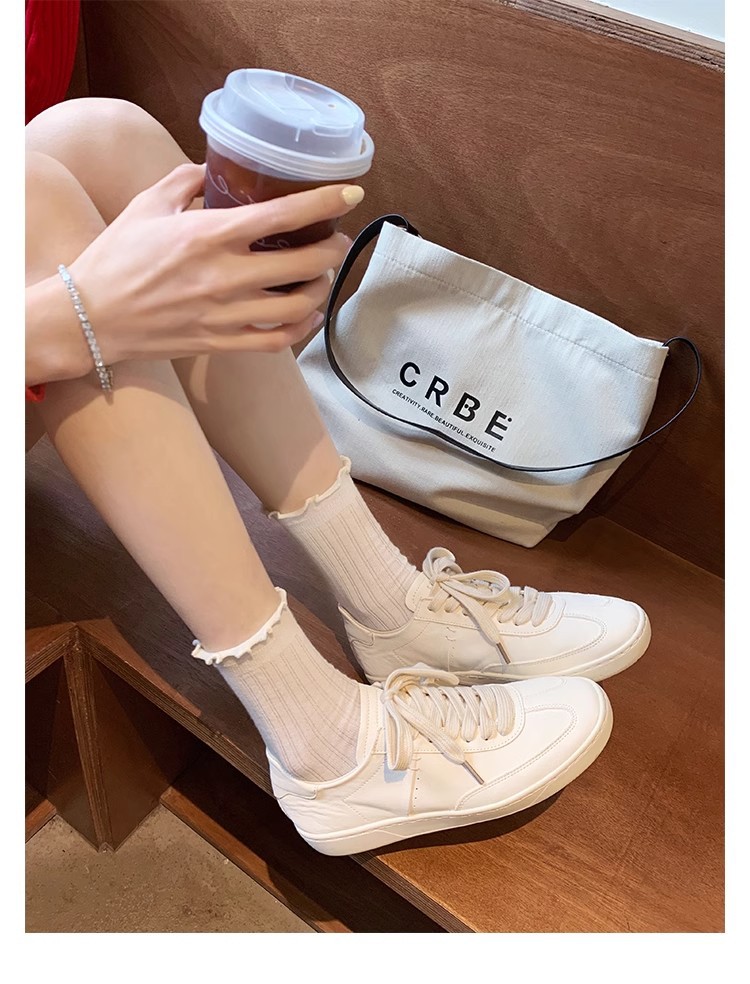 葡萄妈studiolee同款牛皮系带休闲百搭运动板鞋圆头小白鞋女新款详情43