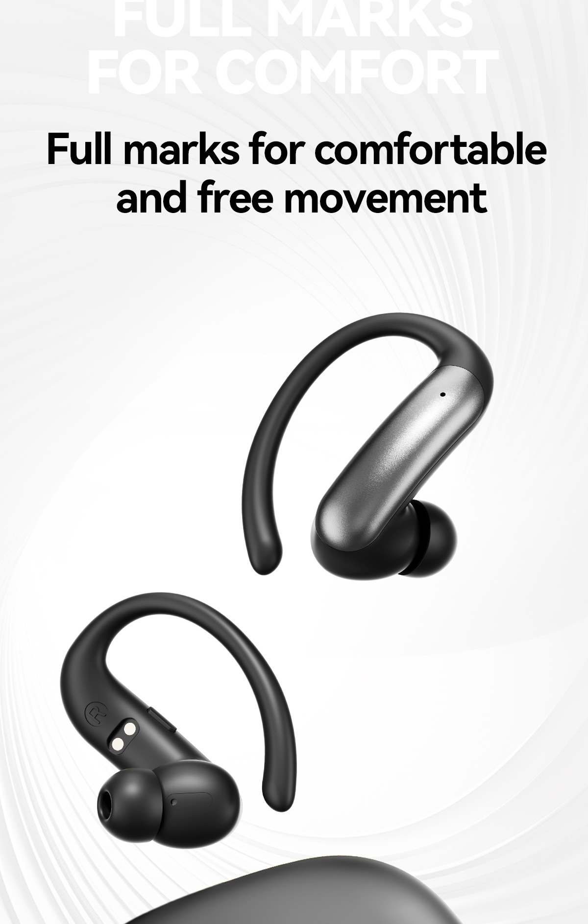 Nuevo producto smart crossover nuevo M144 orejar montado OWS semi-en el oído abierto bluetooth auriculares con doble pantalla de número modelo privado pic 7