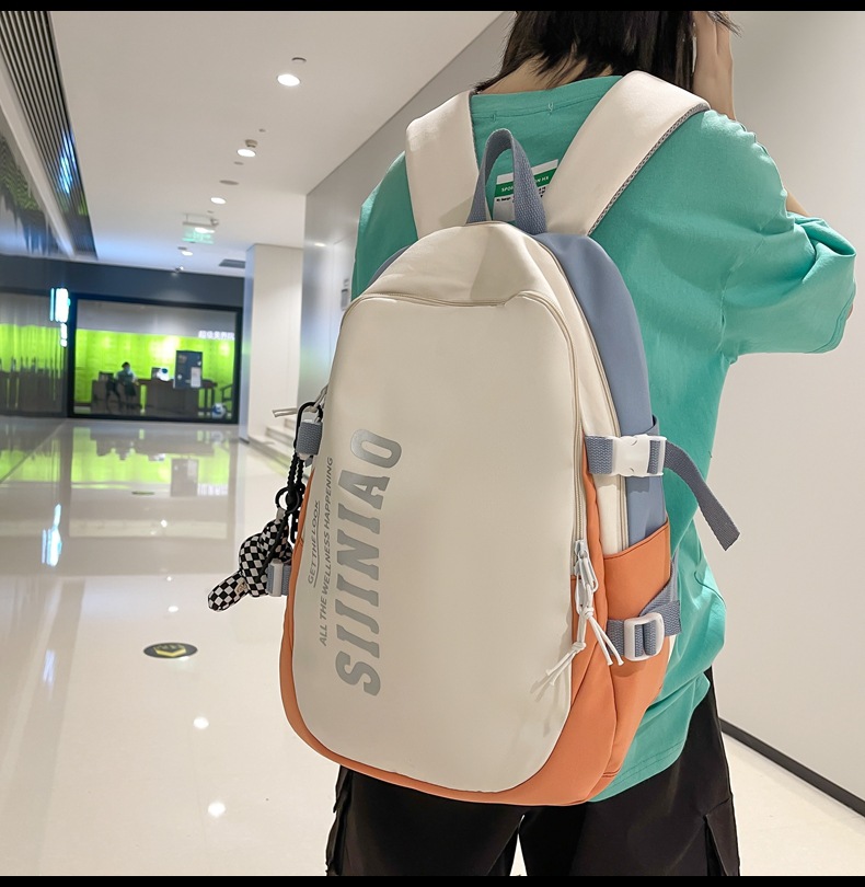 韩版新款书包女高中生日系简约初中生双肩包男初中大学生电脑背包详情26