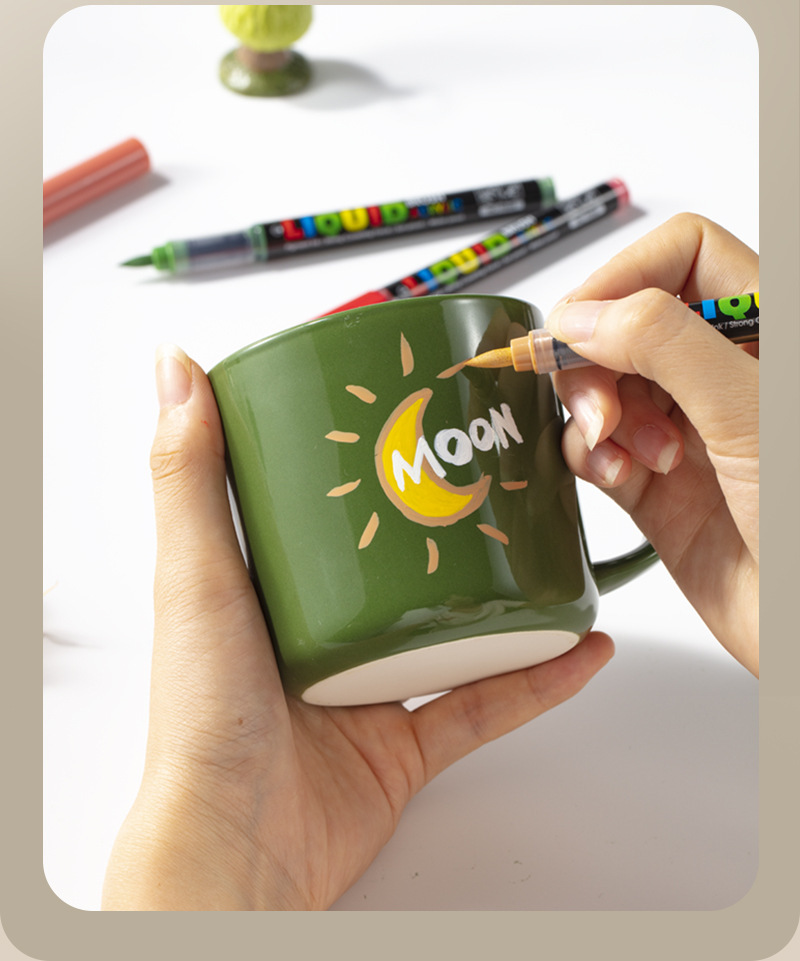 Tianhui Cross-border Direct liquid Acrylic Marker Pen wholesale Round rod ink Control Brush Student Soft Head Painting Watercolor pen pic 5