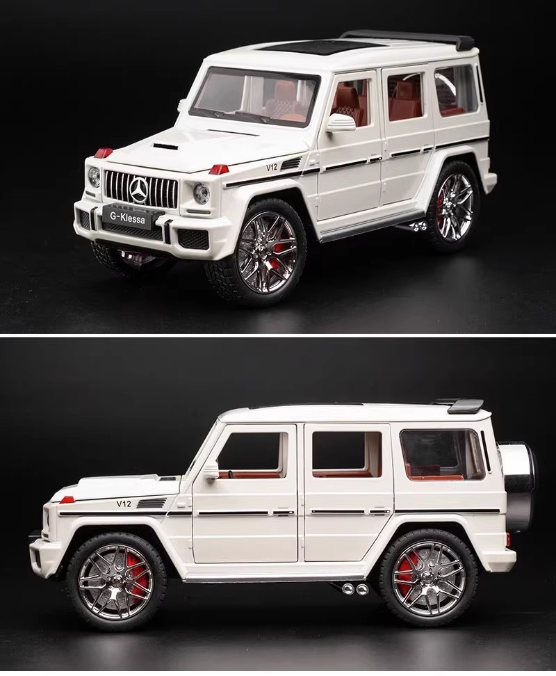 Boxed car to 1:24 Mercedes-Benz G-class AMG-G63 simulation alloy car sound and light off-road vehicle toy ornament pic 11
