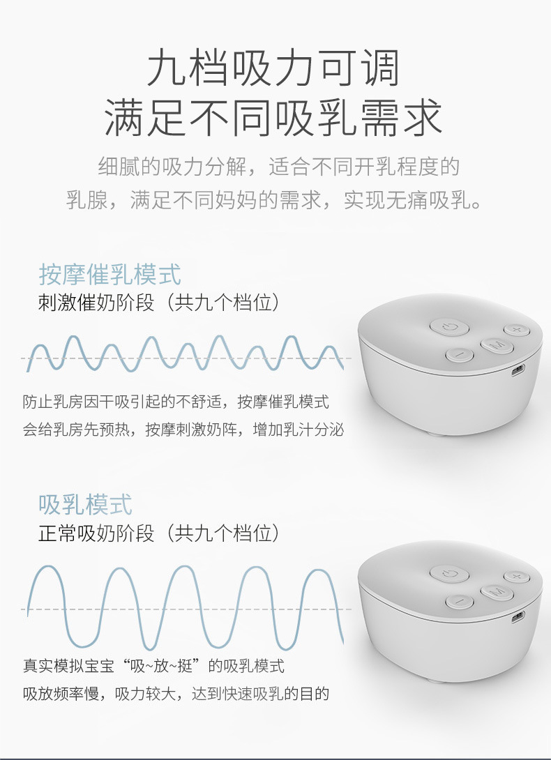 外贸出口专供双边电动吸奶器电动挤奶器静音便携挤乳仪无痛吸奶器详情10