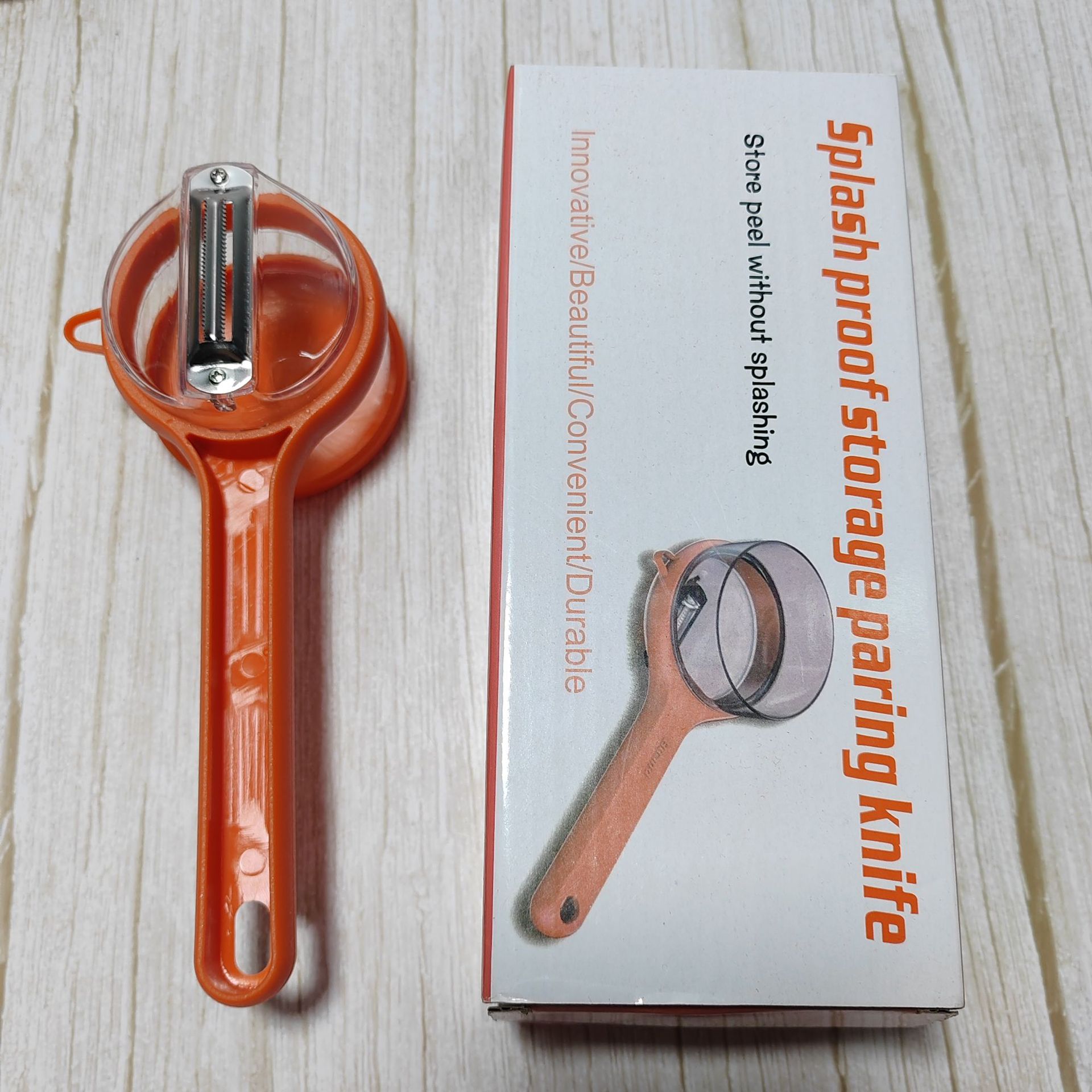 Storage peeler, multi-functional fruit and melon storage peeler, splash-proof peeler, kitchen stainless steel melon peeler pic 16