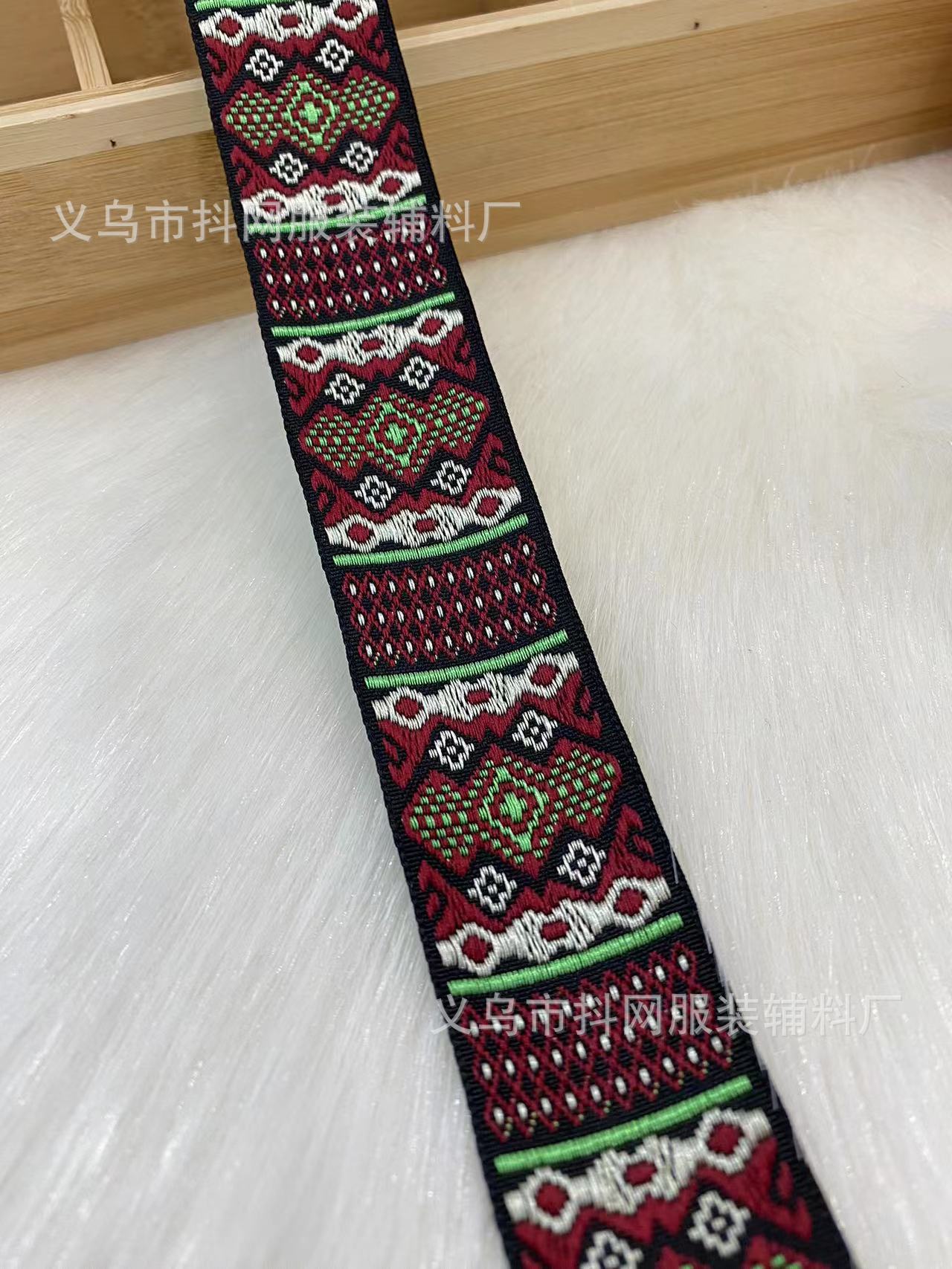 2.8- 3.2cm High-quality Hanfu webbing, retro ethnic style jacquard webbing, bow hair accessories, headwear accessories pic 6