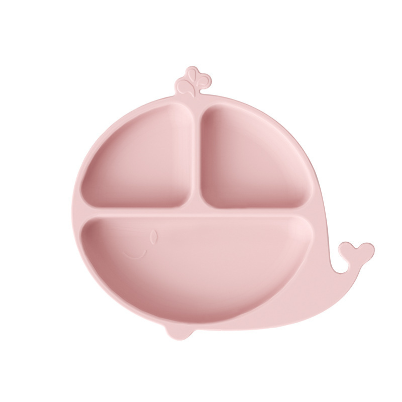 Mother and baby silicone compartments suction cup plates, cartoon dinosaur one-piece baby and toddler separation complementary food tableware Heguo pic 14