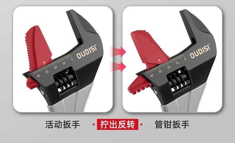 Otis short-handle multi-functional adjustable wrench, kitchen and bathroom disassembly and assembly high-torque bathroom short-handle adjustable wrench pic 6