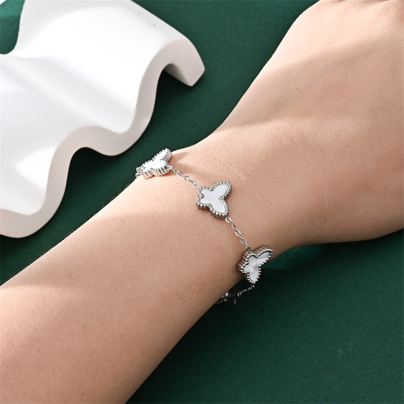 跨境时尚热销蝴蝶贝手链不锈钢简约脚链网红小众设计感饰品厂批发详情16