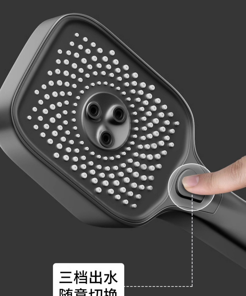 淋浴花洒套装枪灰色黄铜淋浴器花洒家用恒温增压喷头浴室洗浴淋雨详情28