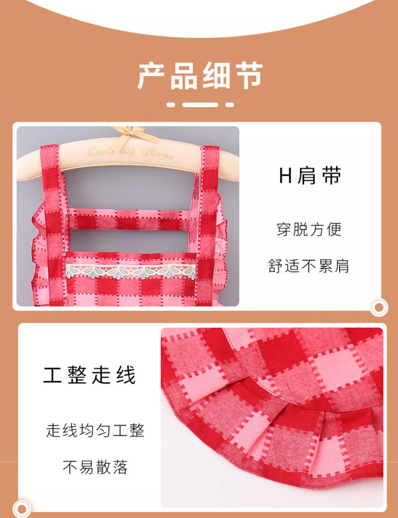 【 Chi Jia 】 Stylish lace-trimmed apron for home cooking, double-layer lining, stain-resistant and dirt-resistant work clothes pic 8