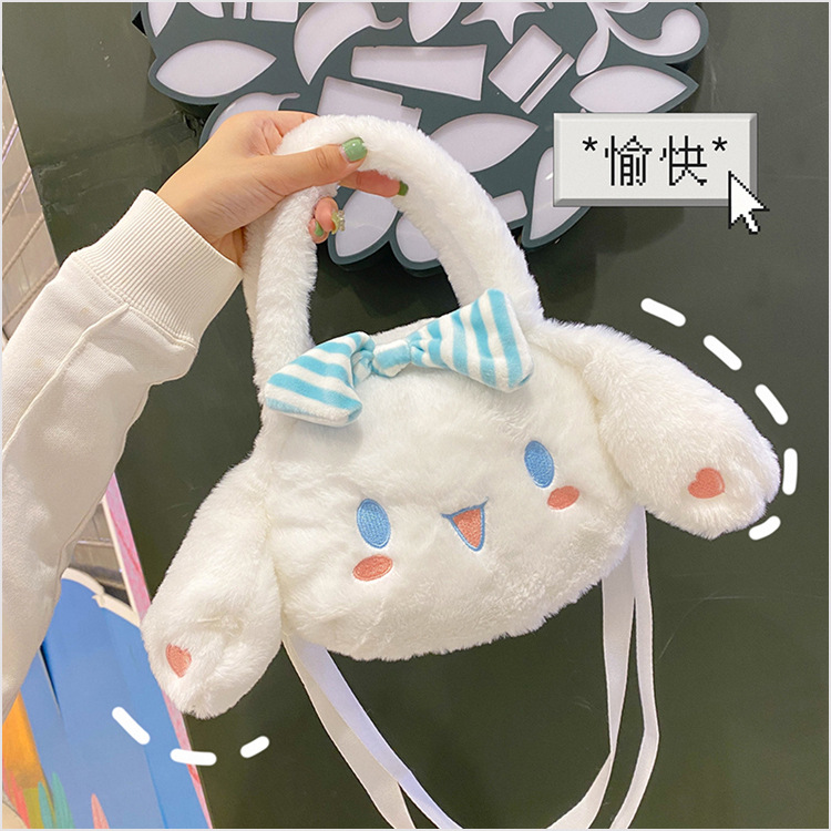 Japanese-style Instagram cute puppy cartoon plush bag, Korean-style soft girl single-shoulder crossbody bag, furry handbag pic 7