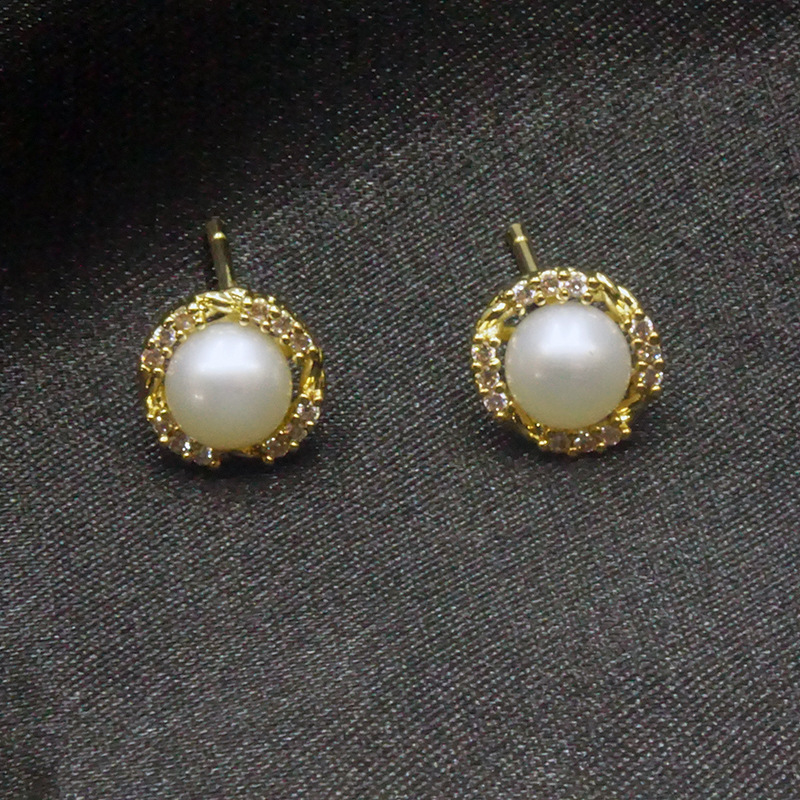 天然淡水5A珍珠耳钉微镶锆石镂空925银耳饰24年新款高级感女轻奢详情23